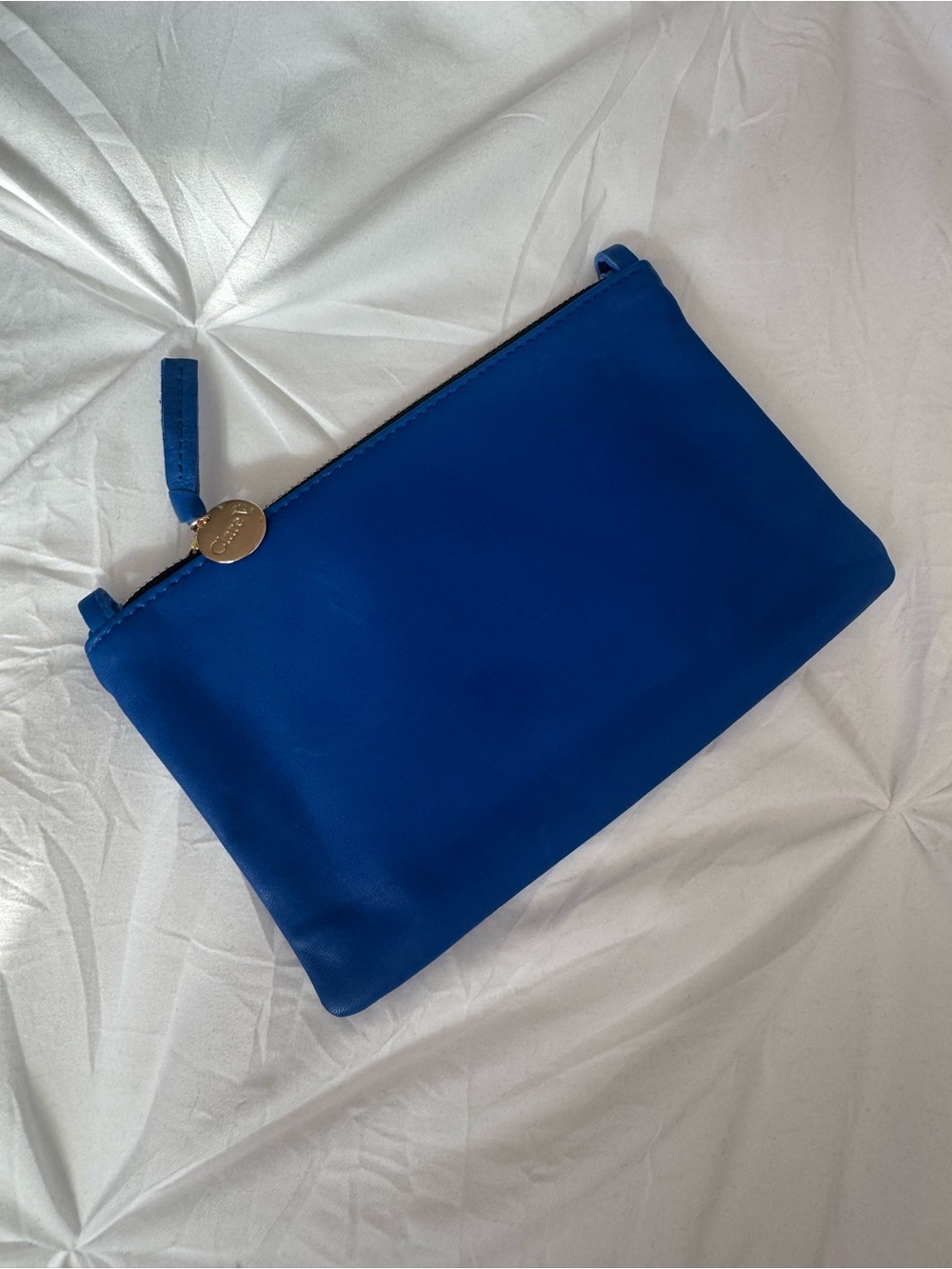 Royal Blue Zip-Top Wristlet Clutch